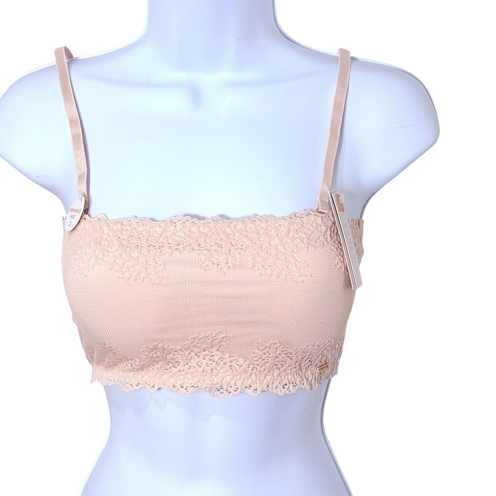 Pink Lace Bralette Womens Small Coquett Romantic Soft‎ Girl Layering Danskin